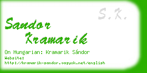 sandor kramarik business card